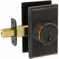 Delaney Designer Single Cylinder Deadbolt With Square Backplate 631000S